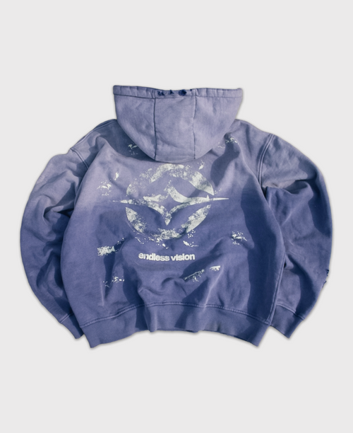 ENDLESS VISION HALF-ZIP HOODIE - ASH BLUE
