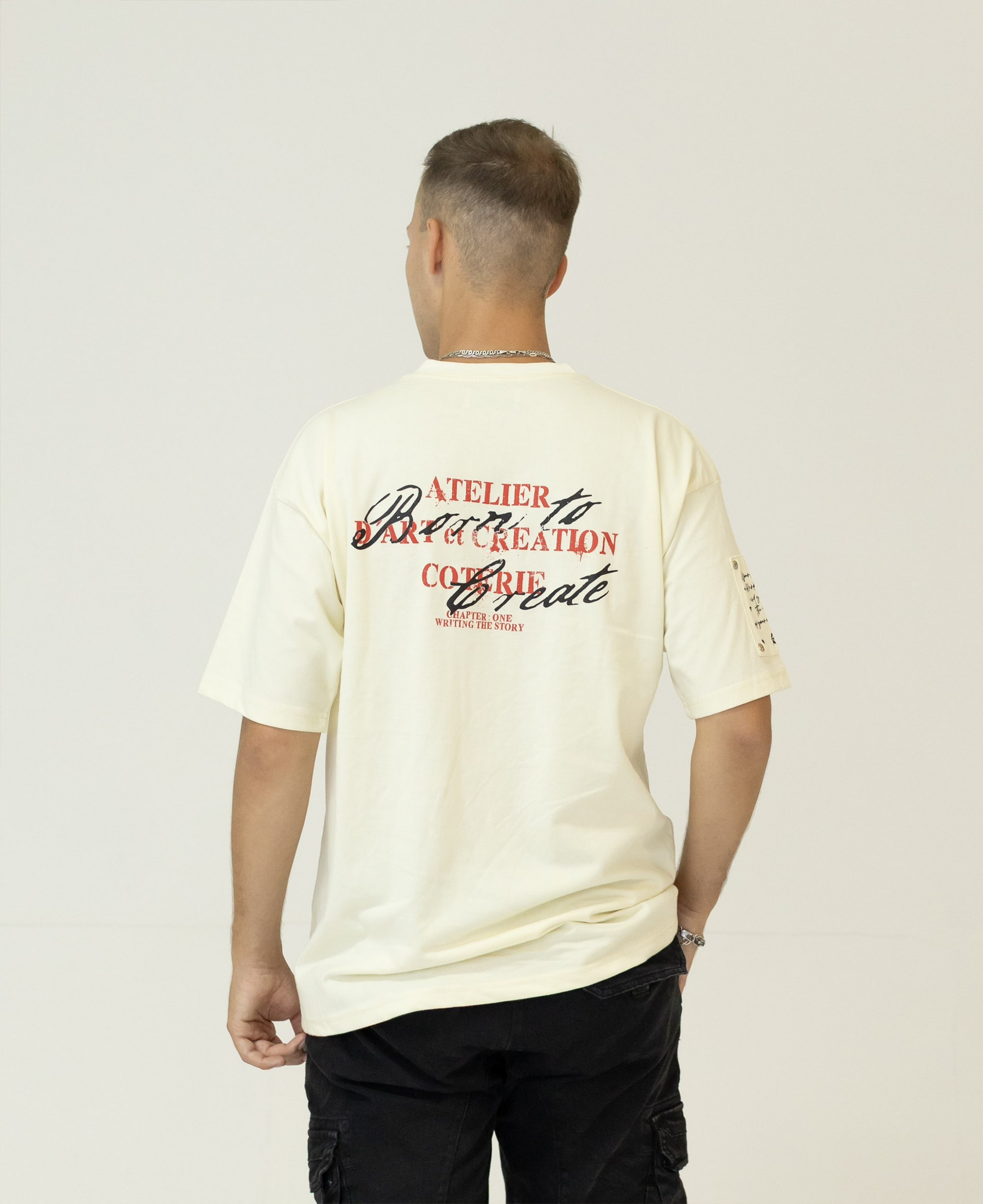 BORN TO CREATE T-SHIRT - FLAT WHITE