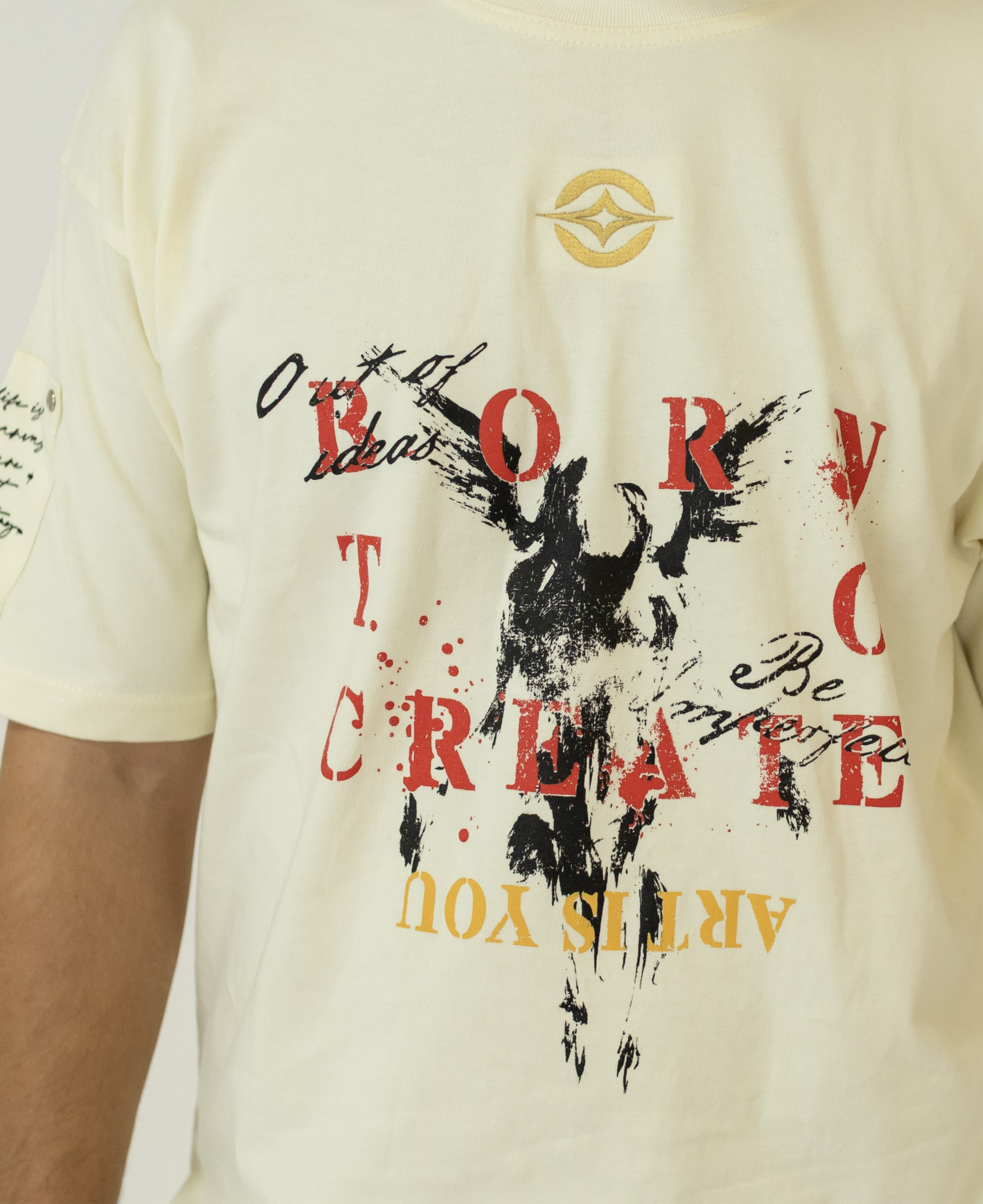 BORN TO CREATE T-SHIRT - FLAT WHITE