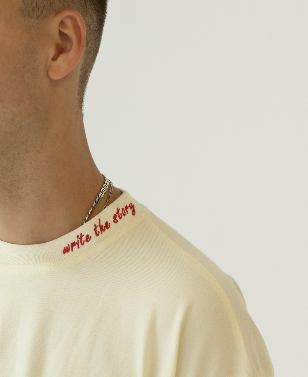 BORN TO CREATE T-SHIRT - FLAT WHITE