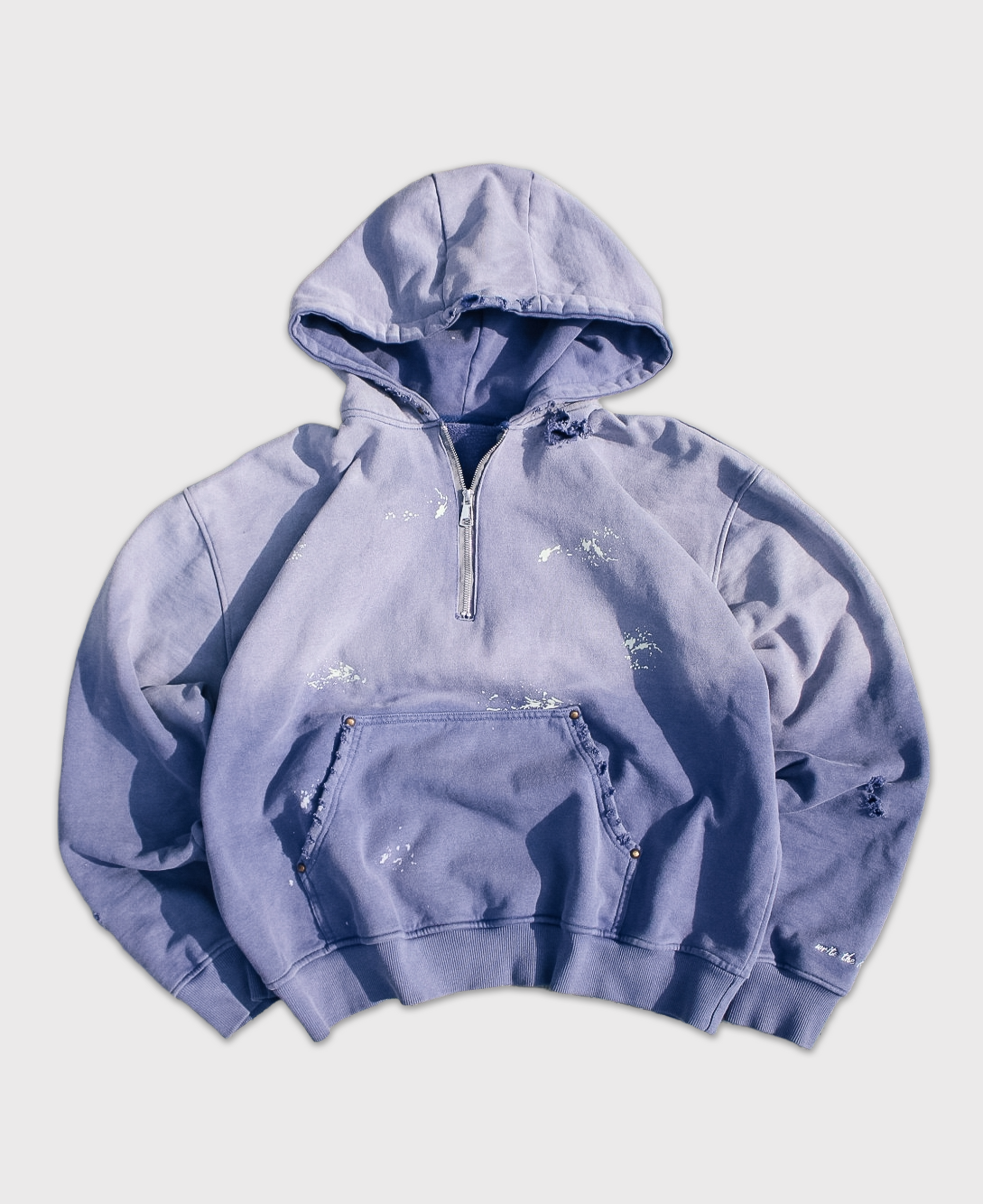 ENDLESS VISION HALF-ZIP HOODIE - ASH BLUE