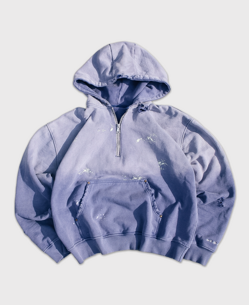 ENDLESS VISION HALF-ZIP HOODIE - ASH BLUE